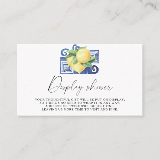 Citrus lemon - Display douche Informatiekaartje (Voorkant)