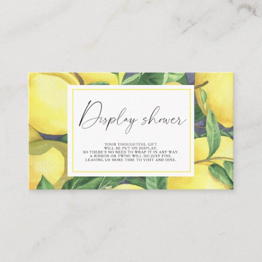 Citrus lemon - Display douche Informatiekaartje (Voorkant)