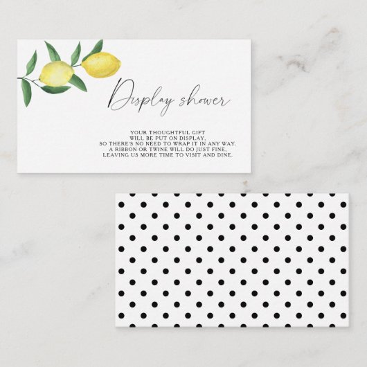 Citrus lemon - Display douche Informatiekaartje (Voorkant / Achterkant)