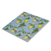 Citrus Lemon Floral Dusty Blue Greenery Pattern Tegeltje (Zijkant)