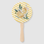 Citrus Lemon Floral Waterverf Baby shower Handwaaier (Achterkant)