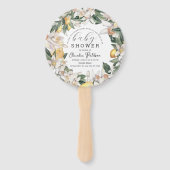 Citrus Lemon Floral Waterverf Baby shower Handwaaier (Voorkant)