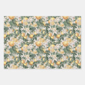 Citrus Lemon Floral Waterverf Baby shower Inpakpapier Vel (Voorkant 2)