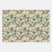 Citrus Lemon Floral Waterverf Baby shower Inpakpapier Vel (Voorkant)