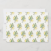 Citrus Lemon Floral Waterverf Save the Date Kaart (Achterkant)