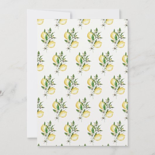 Citrus Lemon Floral Waterverf Vrijgezellenfeest Kaart (Achterkant)