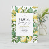 Citrus Lemon Floral Waterverf Vrijgezellenfeest Kaart (Staand voorkant)