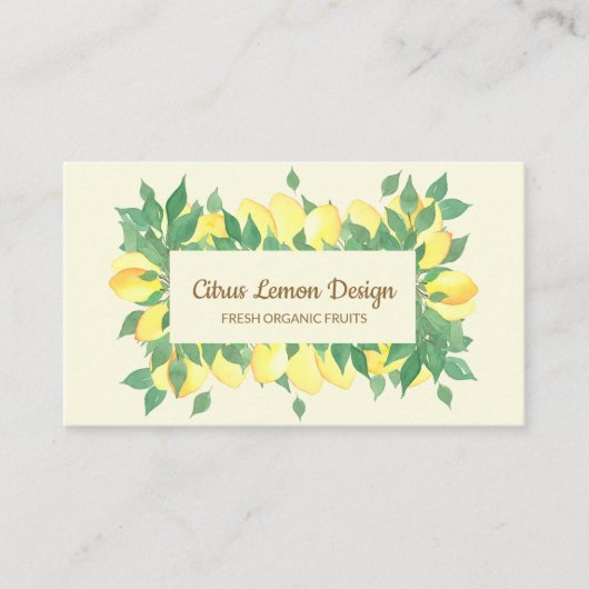 Citrus Lemon Fresh Fruit beige vanilla room Visitekaartje (Voorkant)