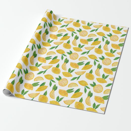 Citrus Lemon Fruit Cadeaupapier (Uitgerold)