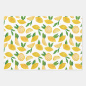 Citrus Lemon Fruit Patroonpapier Inpakpapier Vel (Voorkant)