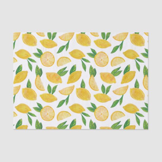 Citrus Lemon Fruit Patroonpapier Tissuepapier (Voorkant)