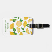 Citrus lemon fruit pattern bagagelabel (Voorkant horizontaal)