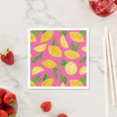 Citrus Lemon Fruit roze patroon Servet (Insitu)
