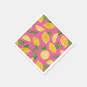 Citrus Lemon Fruit roze patroon Servet (Hoek)