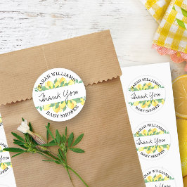 Citrus Lemon gepersonaliseerd dank u Ronde Sticker
