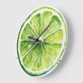 Citrus Lemon Green Fruit Slice Round Clock Grote Klok (Hoek)