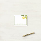 Citrus Lemon Greenery Bridesmaid Name Favor Post-it® Notes (Op bureau)