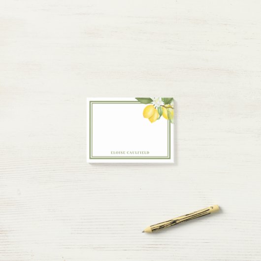 Citrus Lemon Greenery Bridesmaid Name Favor Post-it® Notes (Op bureau)
