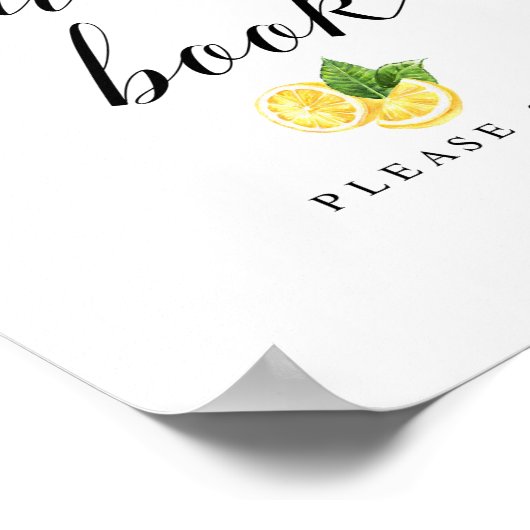 Citrus Lemon Guest Book Sign 8x10" Poster (Hoek)