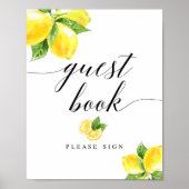 Citrus Lemon Guest Book Sign 8x10" Poster (Voorkant)