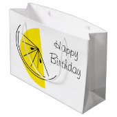 Citrus Lemon Happy Birthday cadeautas zak groot (Achterkant Gekanteld)