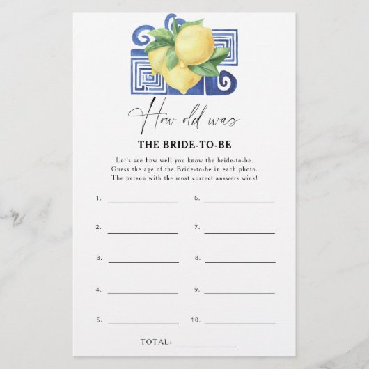 Citrus lemon - Hoe oud was de bruid om mee te spel (Voorkant)