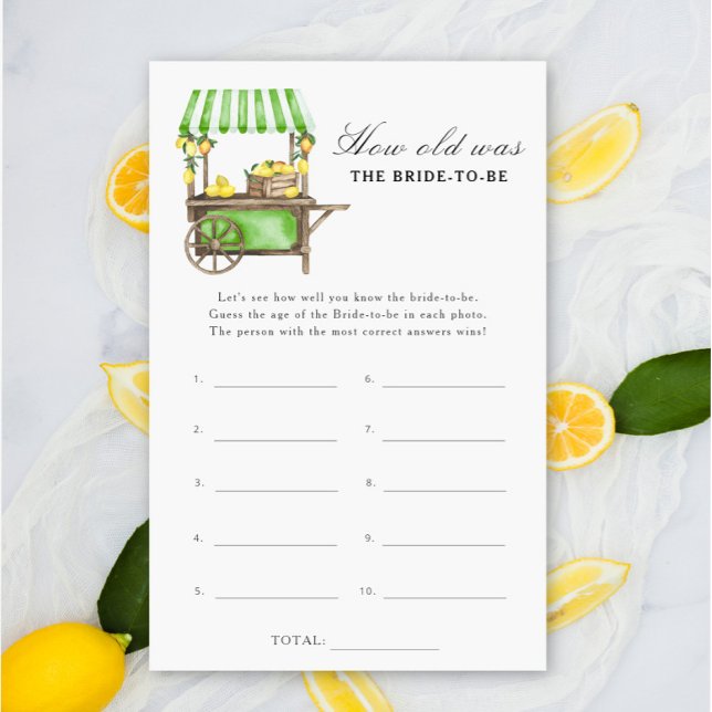 Citrus lemon - How old was the bride to be game (Creator heeft geüpload)