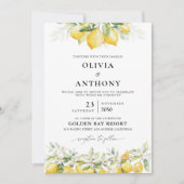 Citrus Lemon huwelijksuitnodiging Kaart (Voorkant)