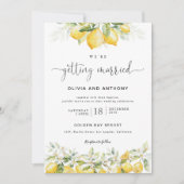 Citrus Lemon huwelijksuitnodiging Kaart (Voorkant)