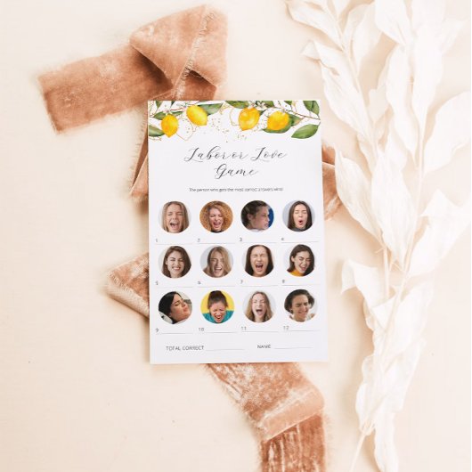 Citrus Lemon Labour of Liefde Baby shower Game Kaa