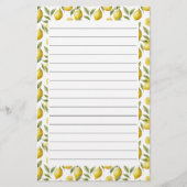 Citrus Lemon Limoen Lined Briefpapier (Voorkant)