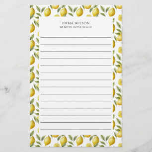 Citrus Lemon Limoen Lined Briefpapier