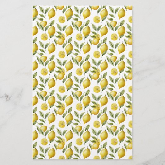 Citrus Lemon Limoen Lined Briefpapier (Achterkant)