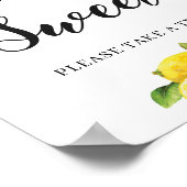 Citrus Lemon Love is Sweet Sign for Vrijgezellenfe Poster (Hoek)