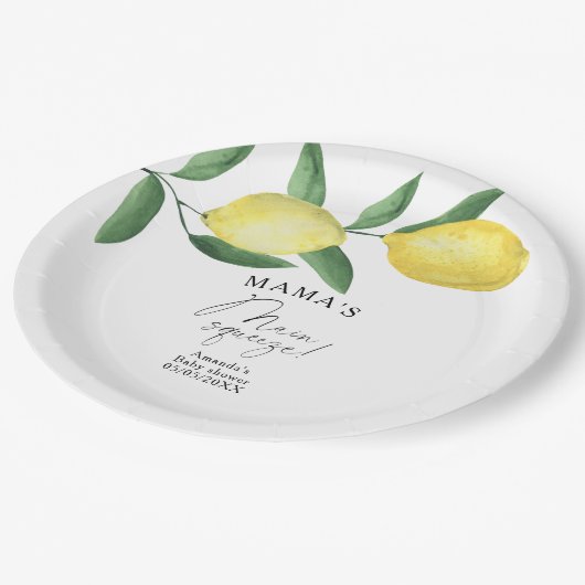 Citrus Lemon - Mama's belangrijkste squeeze baby s Papieren Bordje (Gekanteld)