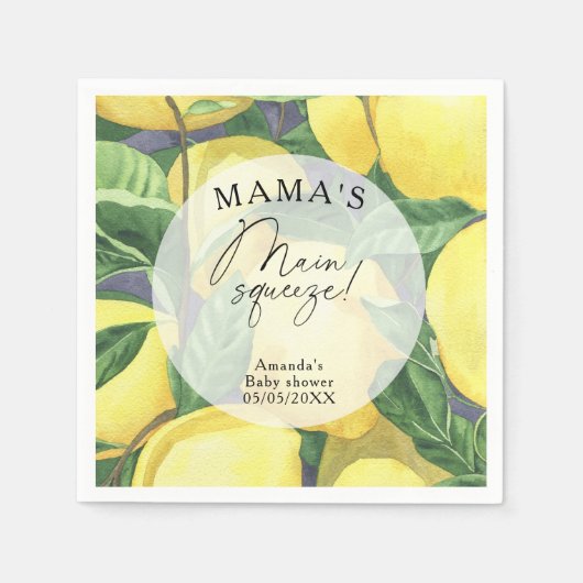 Citrus Lemon - Mama's belangrijkste squeeze baby s Servet (Voorkant)