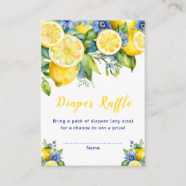 Citrus Lemon Mediterraan Baby Show Luier Raffle Informatiekaartje