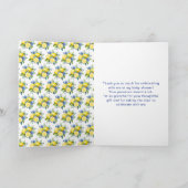 Citrus Lemon Mediterraan Baby shower Bedankkaart (Binnen)