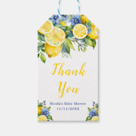 Citrus Lemon Mediterraan Baby shower Cadeaulabel