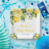 Citrus Lemon Mediterraan Baby shower Papieren Bordje (Feest)