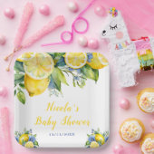 Citrus Lemon Mediterraan Baby shower Papieren Bordje (Feest)