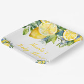 Citrus Lemon Mediterraan Baby shower Papieren Bordje (Gebogen)