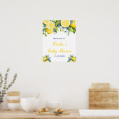 Citrus Lemon Mediterraan Baby shower Poster (Keuken)