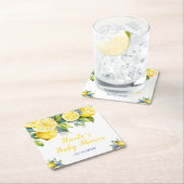 Citrus Lemon Mediterranean Baby Showe Kartonnen Onderzetters (Insitu)
