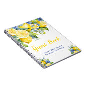 Citrus Lemon Mediterranean Baby Shower Guest Book Notitieboek (Rechterzijde)