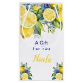 Citrus Lemon Mediterranean Bridal Shower Klein Cadeauzakje (Achterkant)