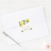 Citrus Lemon Mediterranean Bridal Shower Vierkante Sticker (Envelop)