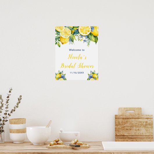 Citrus Lemon Mediterranean Vrijgezellenfeest Poster (Keuken)