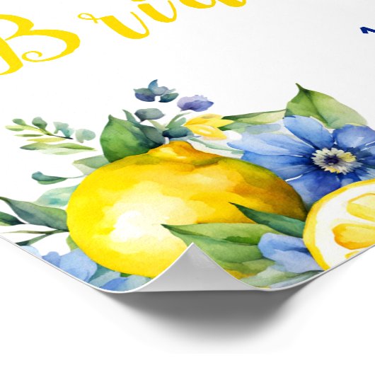 Citrus Lemon Mediterranean Vrijgezellenfeest Poster (Hoek)