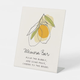 Citrus Lemon Mimosa Bar Vrijgezellenfeest Reclamebord Met Voetstuk